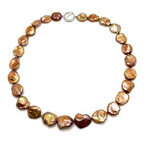 Honora Baroque Brown Freshwater Pearl Sterling Silver Beaded Necklace 18"